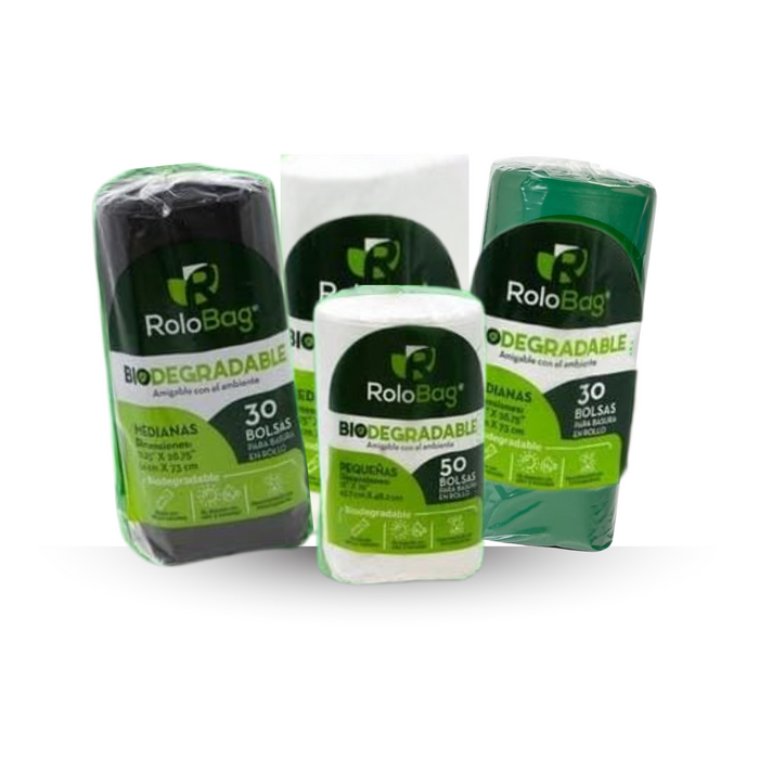 Bolsa de basura Biodegradable Rolo Bag Pequeña y Mediana - FARDO