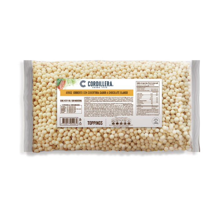 Bolitas de arroz inflado cubiertas de chocolate con leche Cordillera- Caja 10 kg