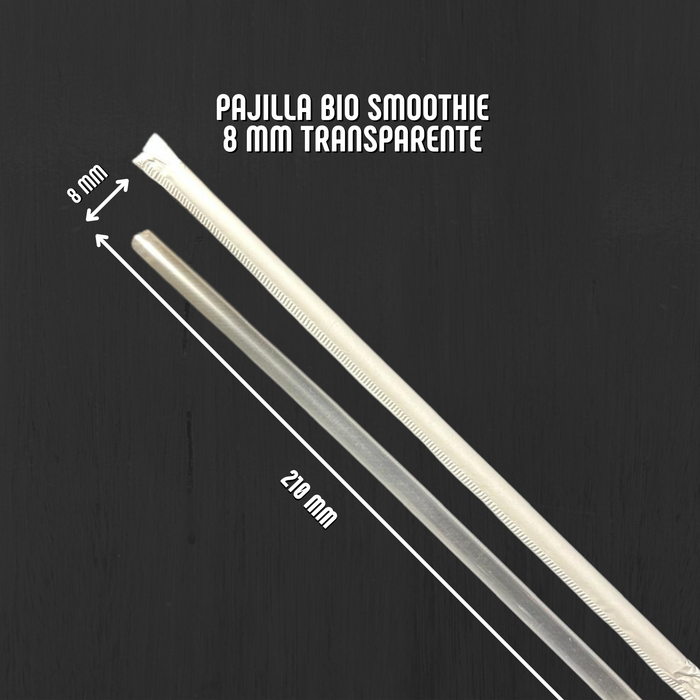 Pajillas P-Life Biodegradables con forro de papel 8mm 2,000 unidades