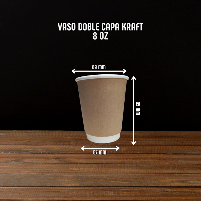 Vaso Bebida Caliente Doble Capa kraft Caja 1000 uds