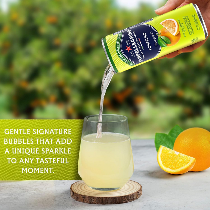 Agua Mineral con gas y jugo de fruta Sanpellegrino Naturali Pompelmo - Lata 330 ml (Caja 24 unidades)