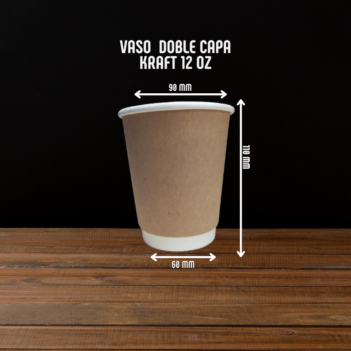 Vaso Bebida Caliente Doble Capa kraft Caja 1000 uds
