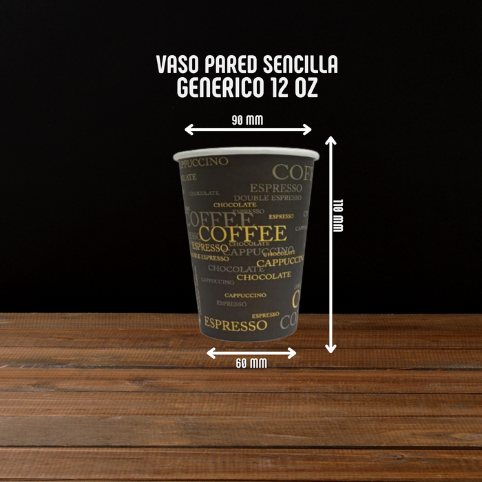 Vasos para bebida caliente genéricos 12 y 16oz 1000 unidades