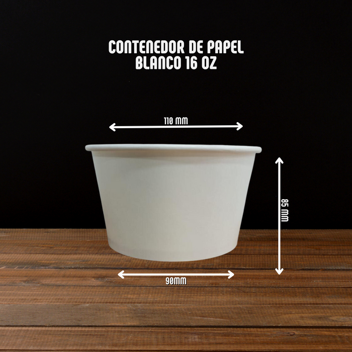 Contenedor de cartón blanco 16 a 32 onzas 1000 unidades