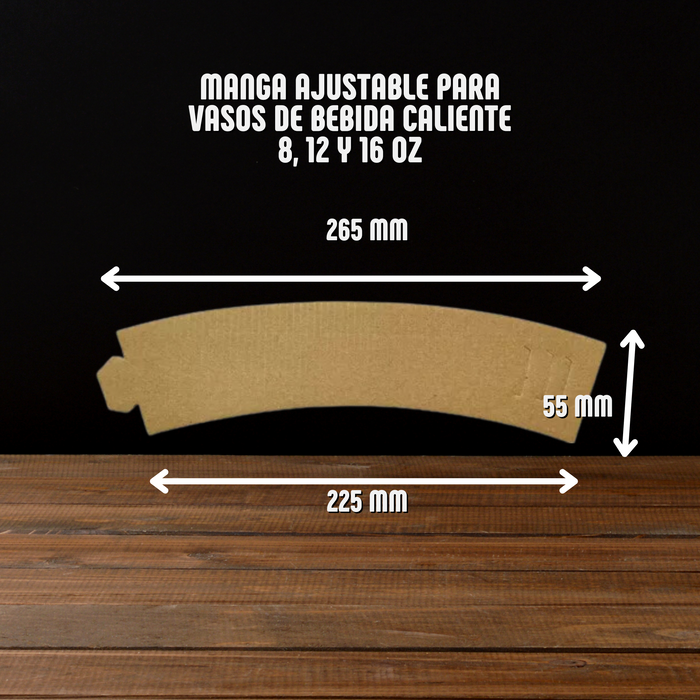 Manga de Cartón para vaso de Bebida Caliente 1,000 unidades