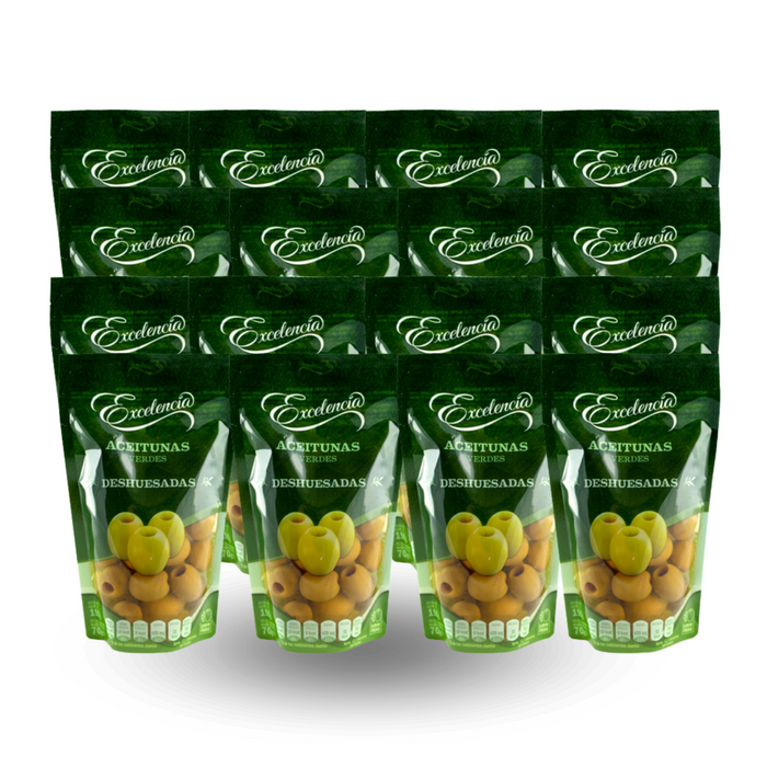 Aceituna Verde sin hueso Excelencia Doy Pack 170 grm / Caja 16 unidades
