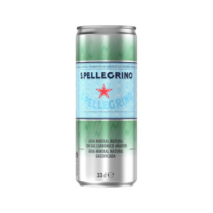 Agua Natural con gas Sanpellegrino - Lata 330ml (Caja 24 Unidades)