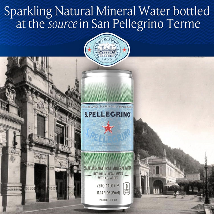Agua Natural con gas Sanpellegrino - Lata 330ml (Caja 24 Unidades)