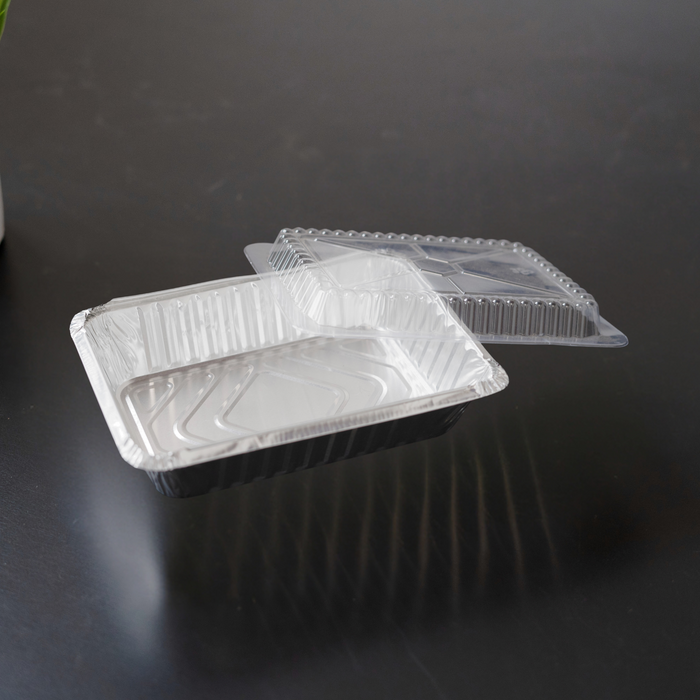 Bandejas de Aluminio 2.25 lbs con tapa caja 500 uds