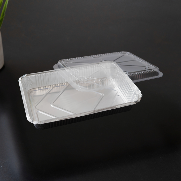 Bandejas de Aluminio 4 lbs con tapa caja 400 uds