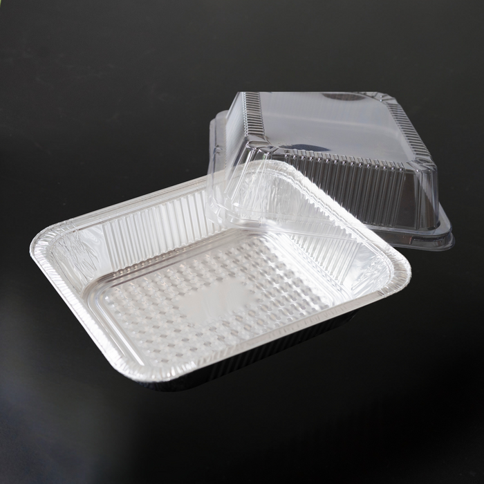 Bandejas de Aluminio 5 lbs con tapa caja 200 uds