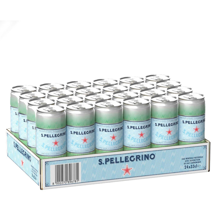 Agua Natural con gas Sanpellegrino - Lata 330ml (Caja 24 Unidades)