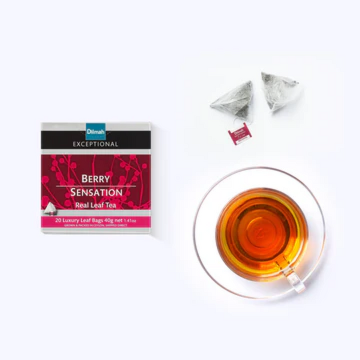 Té Negro Ceylon Berry Sensation Dilmah Exceptional - 20 Bolsas Delux Piramidal