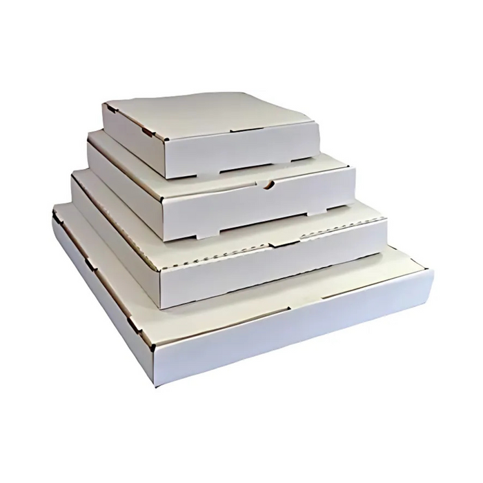 Caja para pizza de cartón blanco - 100 unidades