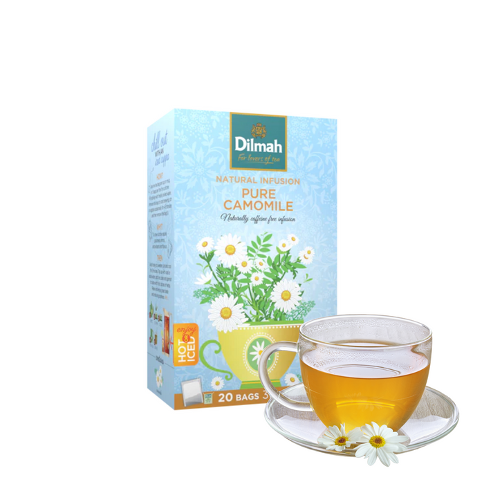 Infusión Herbal de Manzanilla Pura Dilmah – 20 Bolsitas en Sobres Metálicos Individuales