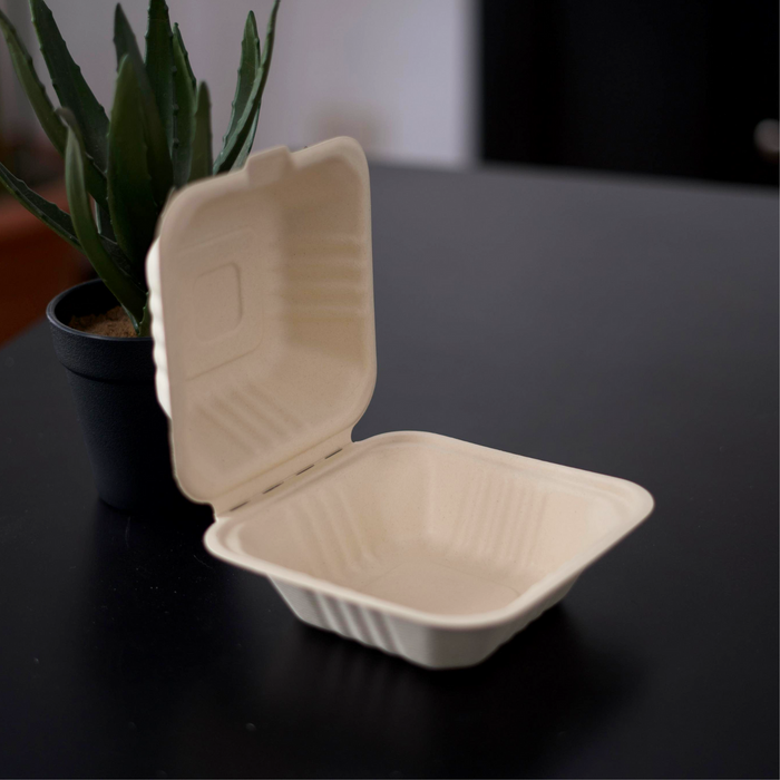 Bandeja de Bagazo de Caña 6*6" Caja 500 unidades