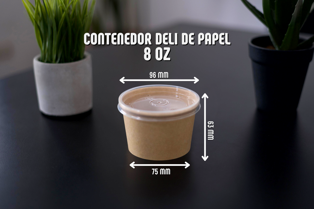Contenedor Deli de Papel Kraft Caja 500 uds