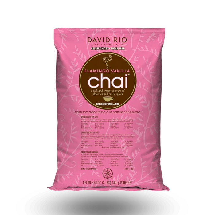 David Rio Te Chai Vainilla Decaf Flamingo 3 libras