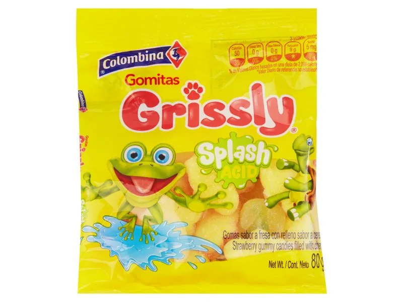 Gomitas Grissly Splash 80 grm - Caja 36 unidades