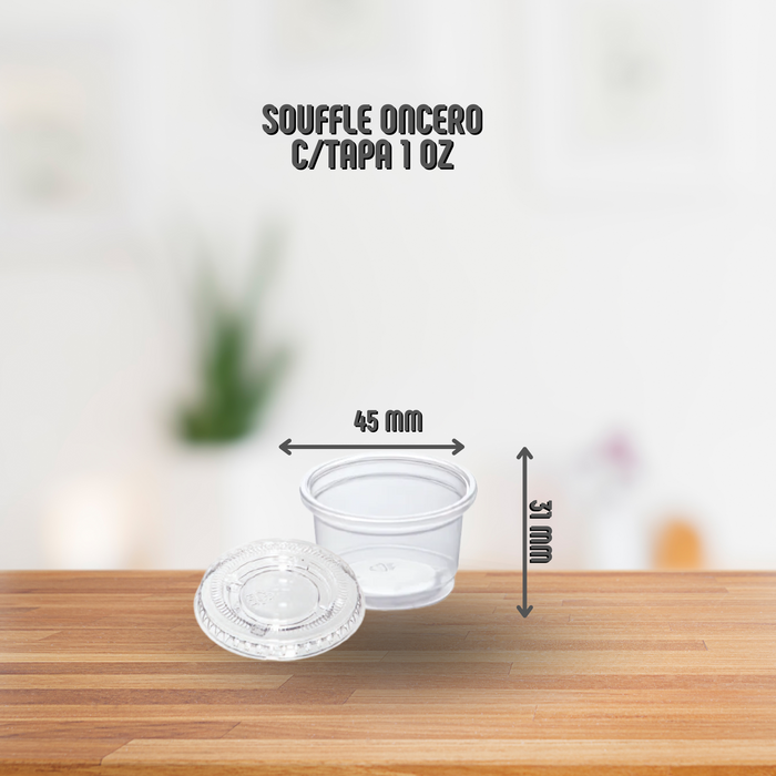 Onceros Souffle transparentes con tapa 2,500 unidades