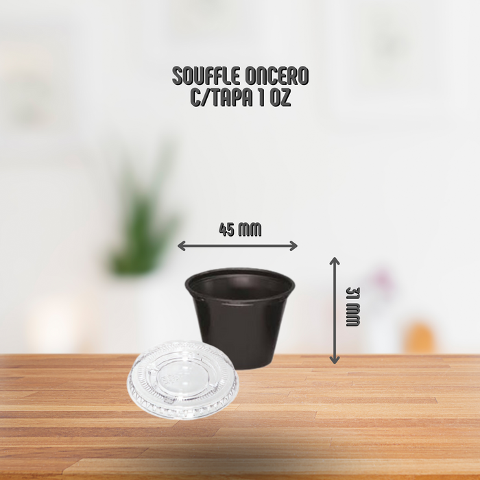 Onceros Souffle Negros con tapa 2,500 unidades