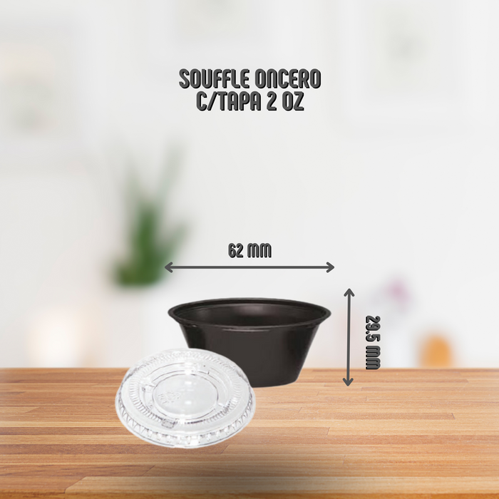 Onceros Souffle Negros con tapa 2,500 unidades