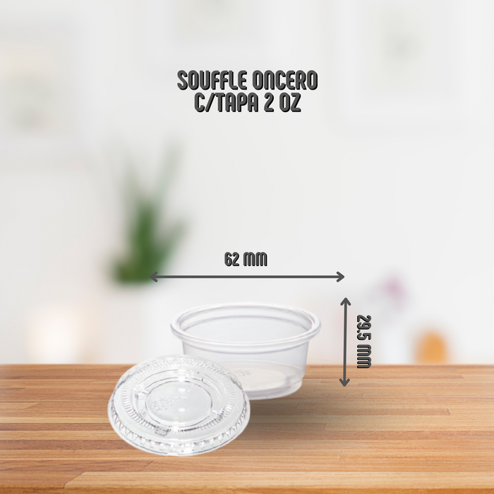 Onceros Souffle transparentes con tapa 2,500 unidades