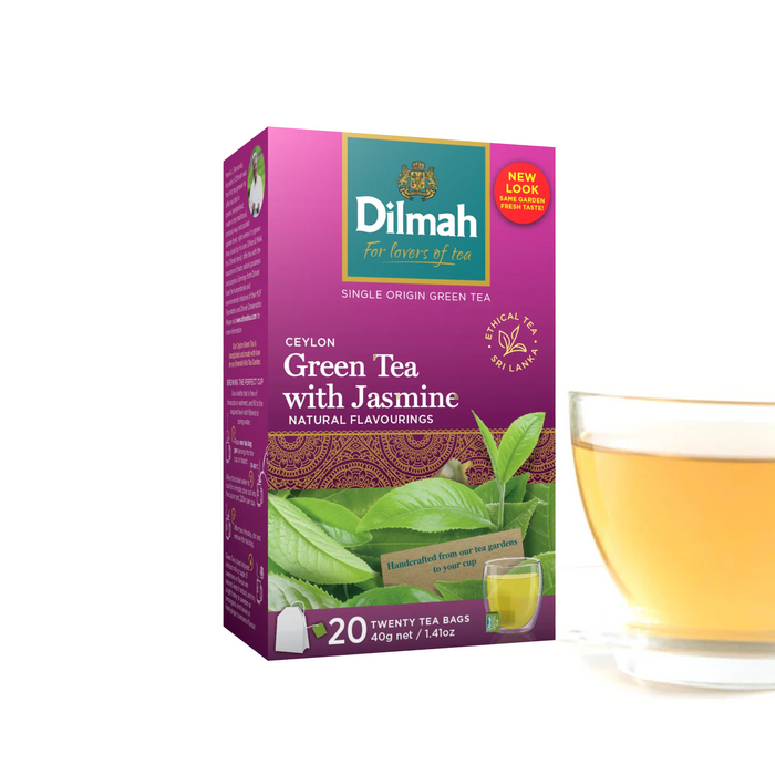 Té Verde con Jazmín Dilmah Fun Tea – 20 Bolsitas en Sobres Metálicos Individuales