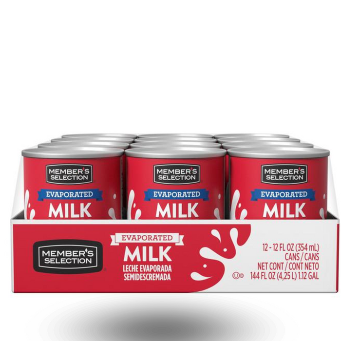 Leche evaporada Member´s Selection 354grm/ caja x 12 Unidades
