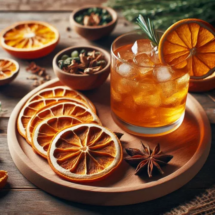 Naranja deshidratada en rodajas