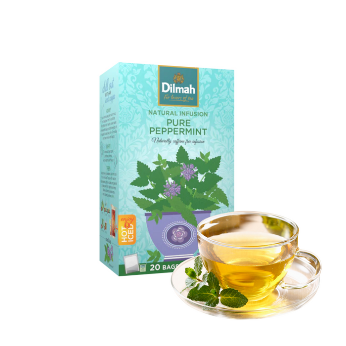 Infusión Herbal Peppermint Dilmah – 20 Bolsitas en Sobres Metálicos Individuales