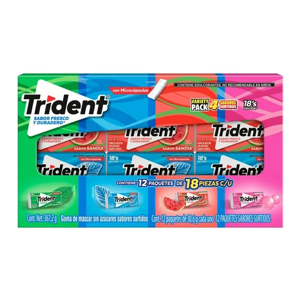 Chicles Trident Variety Pack 12 x 18