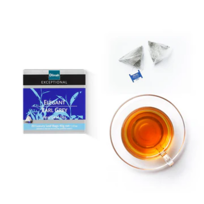 Té Negro Ceylon Earl Grey Elegante Dilmah Exceptional – 20 Bolsas Delux Piramidal