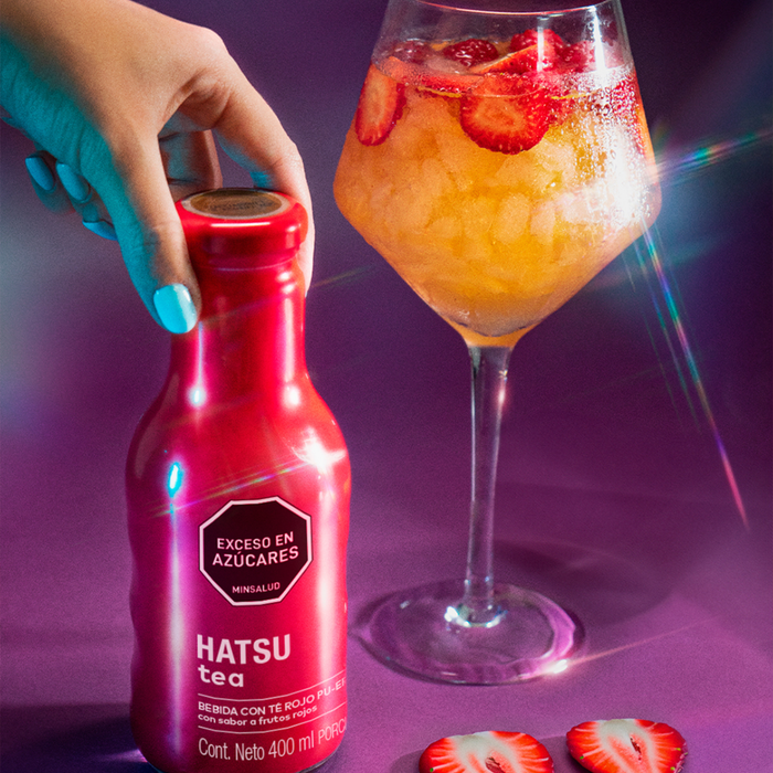 Hatsu Té Rojo Pu-erh con Frutos Rojos – Botella 400 ml | Caja 12 Unidades