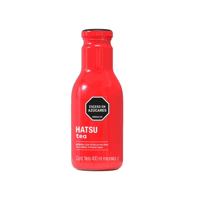 Hatsu Té Rojo Pu-erh con Frutos Rojos – Botella 400 ml | Caja 12 Unidades