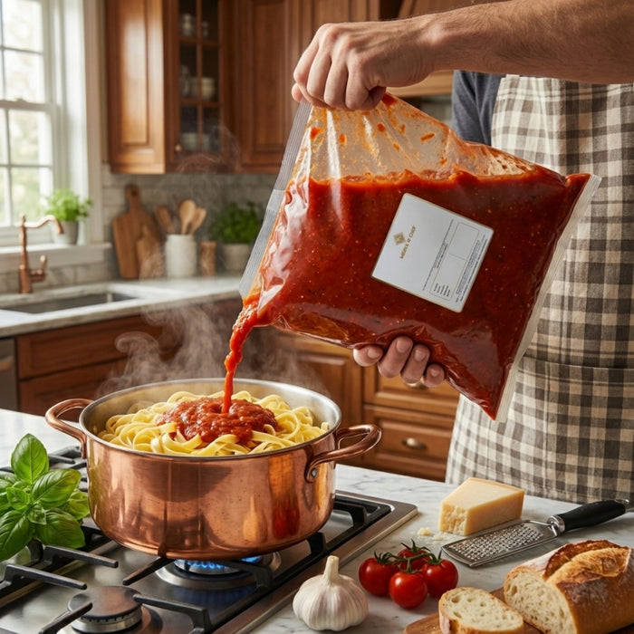 Salsa italiana para pasta Merck And Chef 3.5 kg - Caja de 4 bolsas