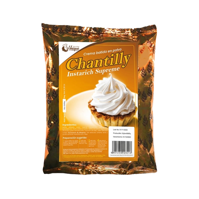 Crema Batida en Polvo Unique Baker Instarich Supreme 1 lb - Caja de 25 bolsas