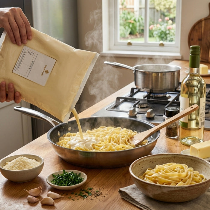 Salsa Alfredo Merck And Chef 1 kg - Caja de 13 bolsas