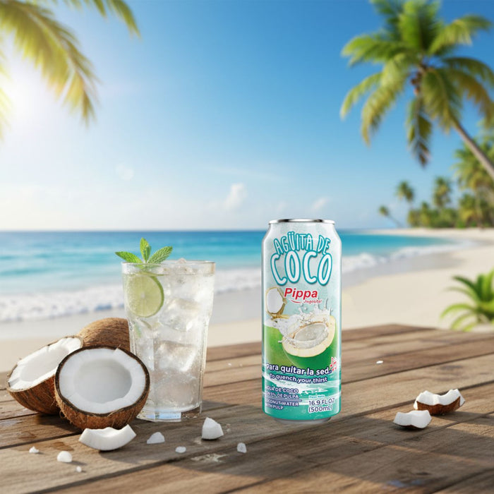 Agua de coco con pulpa (85%) PIPPA 500 ml - Caja de 24 unidades