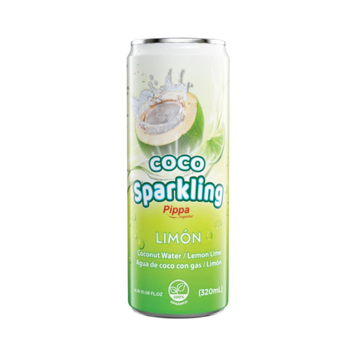 Agua de coco con gas (Limón) PIPPA 320 ml - Caja de 24 unidades