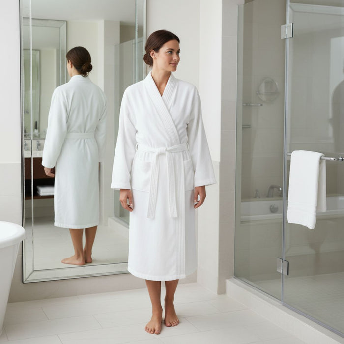 Bata de baño hotelera para adulto 100% algodón - Hipoalergénico unisex