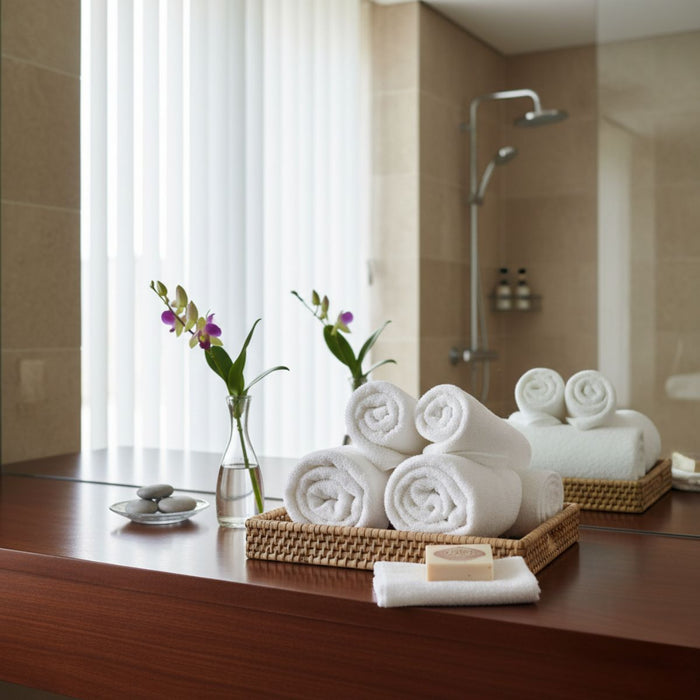 Toalla de cuerpo hotelera 100% algodón - 6 unidades