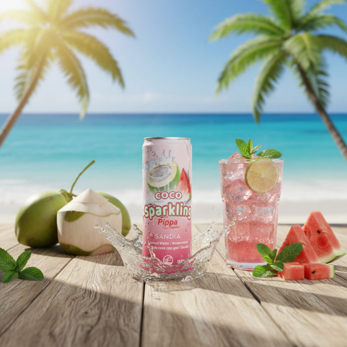 Agua de coco con gas (Sandía) PIPPA 320 ml - Caja de 24 unidades