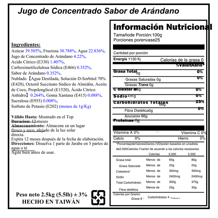 Syrup Concentrado Blueberry