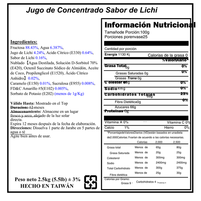 Syrup Concentrado Lychee