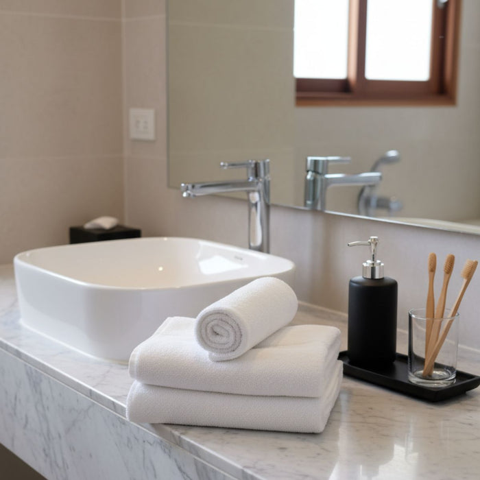 Toalla de manos hotelera 100% algodón ultra suave - 6 unidades