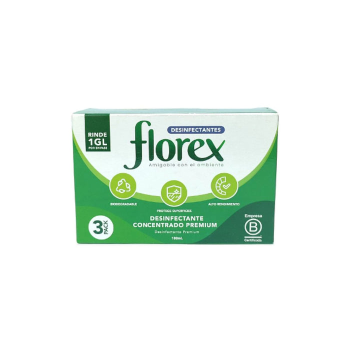 Florex Desinfectante Concentrado Premium Limón 180 ml - 3pack de 60 ml cada uno