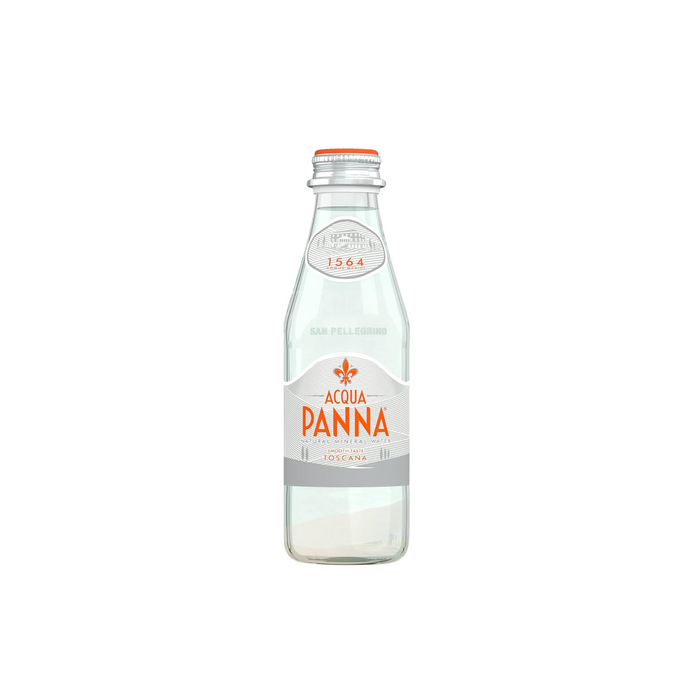 Agua Mineral Natural Sin Gas Aqua Panna - Botella de Vidrio 250 ml (Caja x 24 unidades)