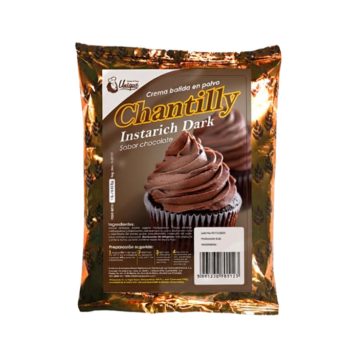 Crema Batida en Polvo Unique Baker Instarich Dark 1 lb - Caja de 25 bolsas