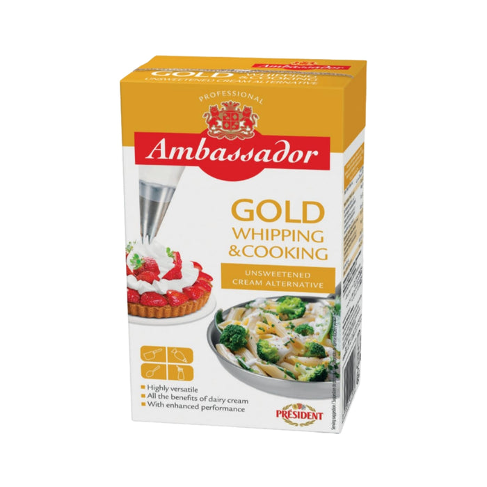 Crema Vegetal Top Gold Whip & Cooking Ambassador 1L - Caja de 6 unidades